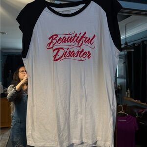 NWOT Beautiful Disaster Women's Black and White Top